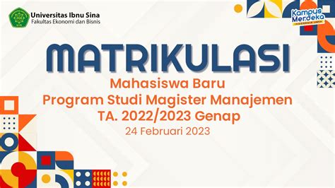 Matrikulasi Mahasiswa Baru Program Studi Magister Manajemen Feb Uis T A