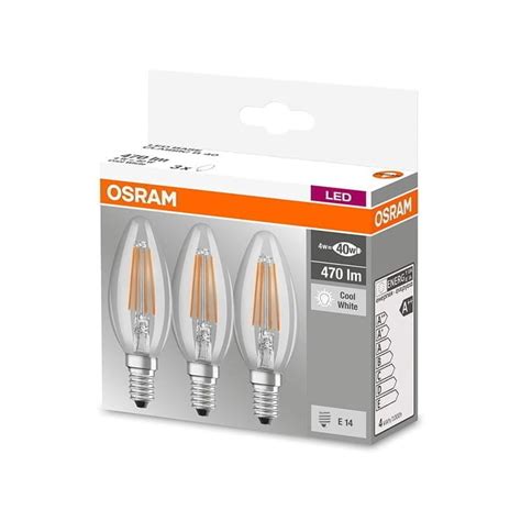 Żarówka Led E14 4w świeczka Filament Biała Neutralna 3 Pak E14 Mały