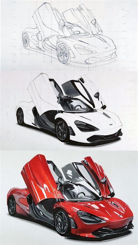 How To Draw A Mclaren S Step By Step Tutorial Car Drawing Pencil