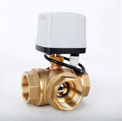 Dn15 Dn20 Dn25 Dn50 3 Ways Waterproof Motorized Ball Valve 3 Wire 2 Control Brass Electric Ball