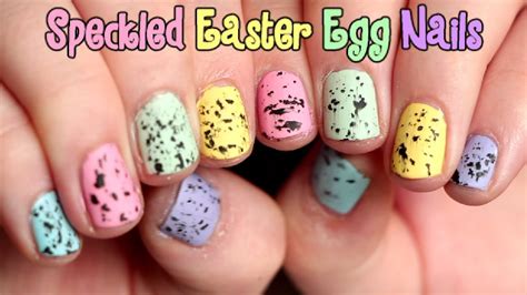 Speckled Easter Egg Nail Art Tutorial OliviaMakeupChannel YouTube