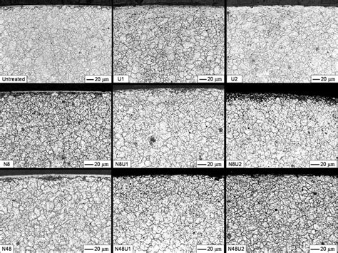 The Microstructure Of Cross Section Of Specimens Before And After Unsm