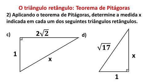 Aplicando O Teorema De Pit Goras Determine X Indicada Em Cada