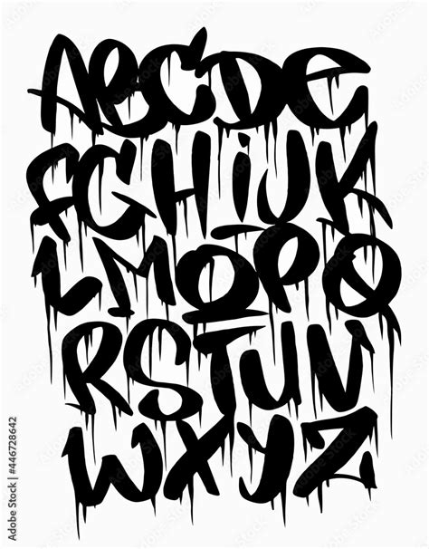 Cartoon graffiti comic doodle font alphabet. Vector illustration ...