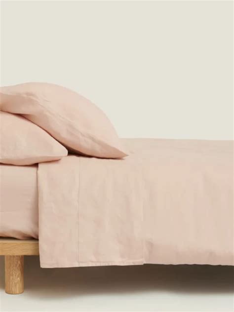 100 Linen Flat Sheet Blush