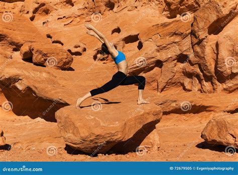 Yoga Outdoor On Rock Stock Image Image Of Female Landscape 72679505