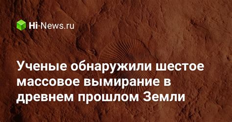 Ученые обнаружили шестое массовое вымирание в древнем прошлом Земли Hi