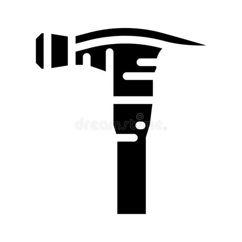 Framing Hammer Glyph Icon Vector Illustration Stock Illustration