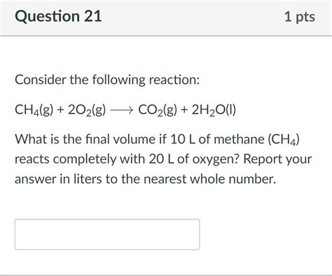 Solved Consider The Following Reaction Ch4 G2o2 G Co2