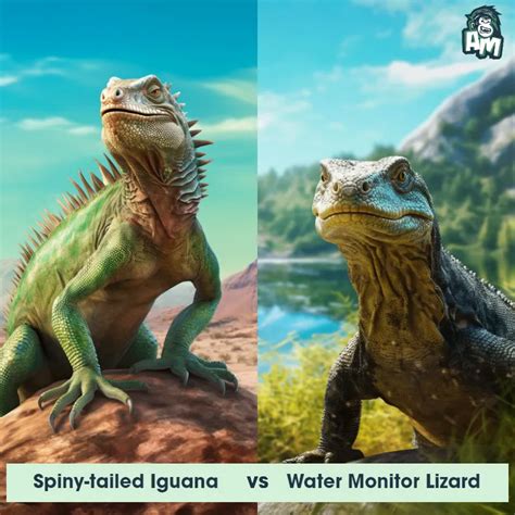 Spiny Tailed Iguana Vs Water Monitor Lizard See Who Wins Animal Matchup