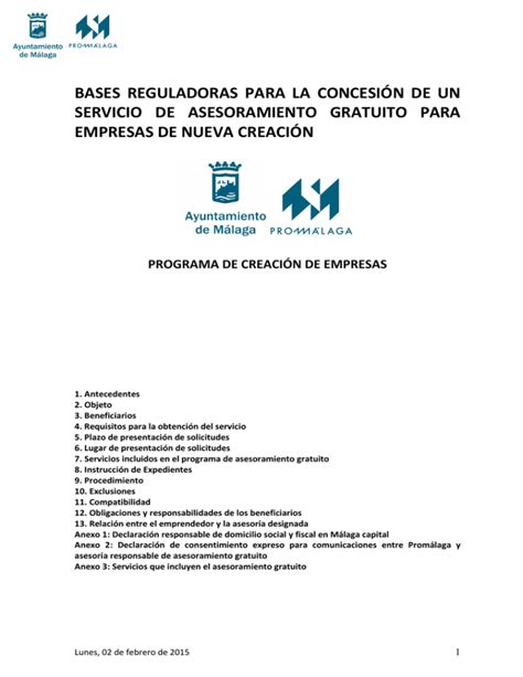 bases reguladoras para la concesión de un servicio de