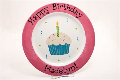 Personalized Cupcake Birthday Plate By Ceramics Bayou Birthday Plate