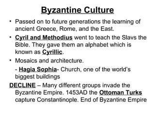 Byzantine Empire Notes Ppt