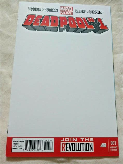 Deadpool Vol 3 1 Blank Variant Marvel Now 2012 Duggan Staples