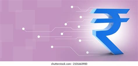 Digital Indian Rupee Circuit Lines Technology Stock Vector Royalty