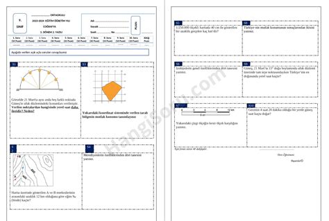 9 Sınıf Coğrafya 1 Dönem 2 Yazılı Soruları Açık Uçlu 2023 HangiSoru