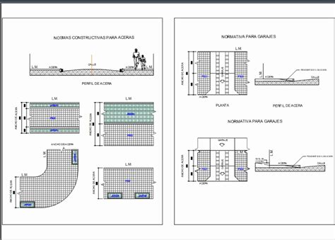 Normas Para Aceras En AutoCAD Descargar CAD Gratis 137 49 KB