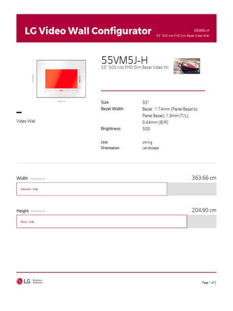 LG Video Wall Configurator - WallSize | PDF
