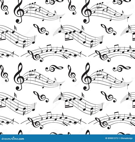 Seamless Pattern With Music Notes Vector Background Stock Vector