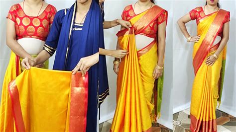 Saree Draping With Perfect Pleats Saree Draping Tutorial Saree