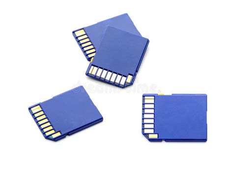 Four Sd Memory Cards On White Stock Photo Image Of Background