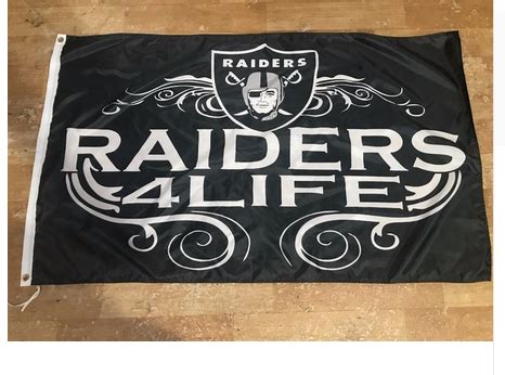 Oakland Raiders Flag-3x5 NFL Banner-100% polyester-black - flagsshop