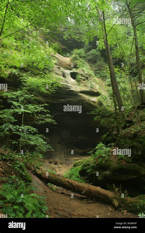 Portion Of Ash Cave At Hocking Hills State Park Ohio Stock Photo Alamy