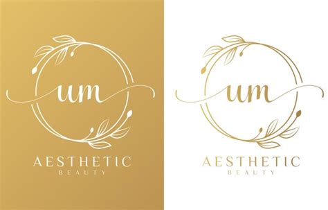 Premium Vector Letter Um Beauty Logo With Flourish Ornament