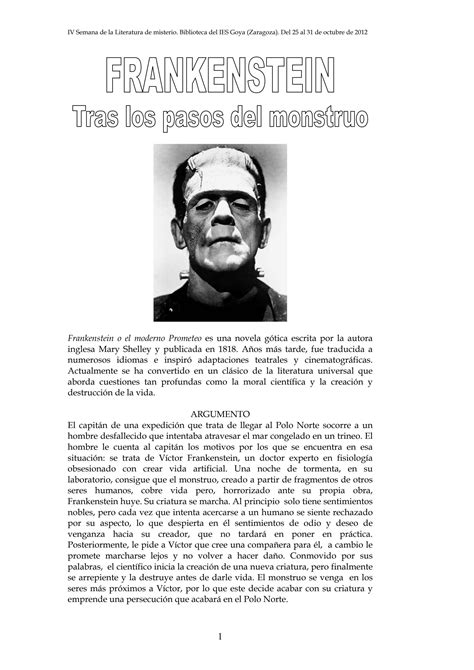 Frankenstein Tras Los Pasos Del Monstruo By Biblioteca Ies Goya Issuu