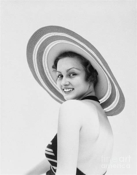 Woman In Large Straw Hat C 1930s Photograph By H Armstrong Roberts Classicstock Fine Art America