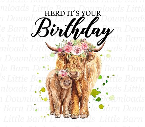 Herd It S Your Birthday Clipart Birthday Sublimation Digital