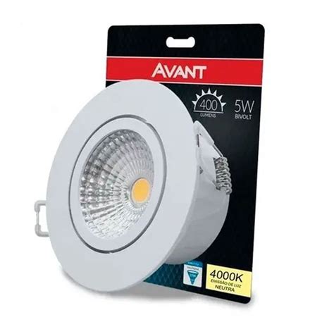 Spot Led Cob Supimpa Redondo 4000k Embutir 5w Bivolt Avant