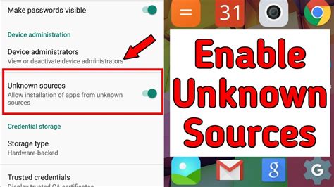 How To Enable Unknown Sources On Android Youtube