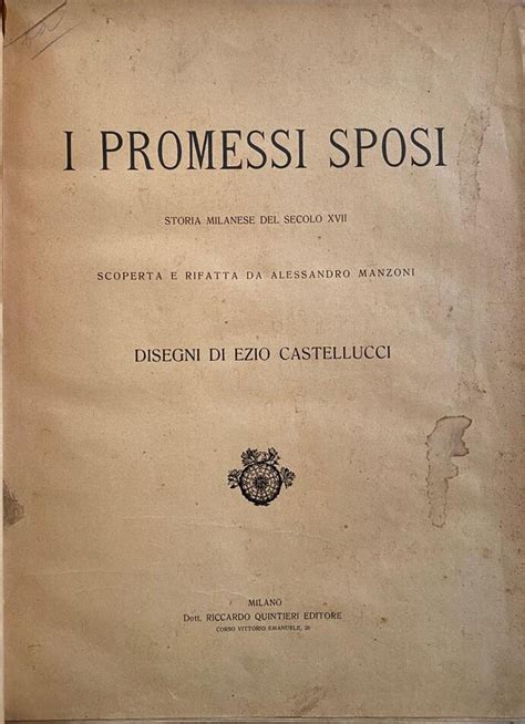 I Promessi Sposi Storia Milanese Del Secolo Xviii Scoperta E Rifatta