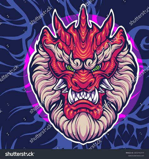 Raijin Esport Mascot Logo Design Stock Vector Royalty Free