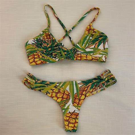 Midori Swim Midori Pineapple Bikini Set Poshmark