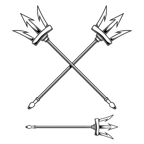 Trident Poseidon Vector Design Images, Illustration Of Poseidon Trident ...