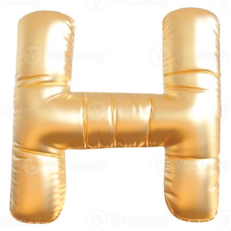 Gold Bubble Letter H Font 3d Render 36305556 Png