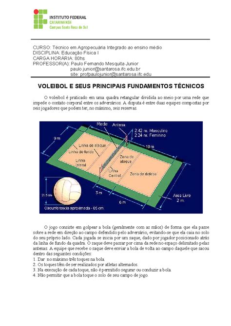 PROVA Fundamentos Teóricos e Metodologia do Voleibol e Handebol I