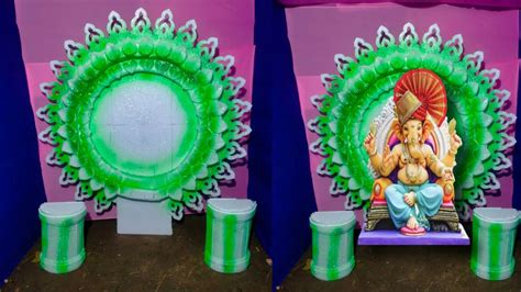 Thermocol Ganpati Decoration Idea Ganpati Decoration Thermocol Cutting Youtube