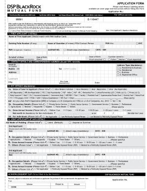 Fillable Online DSP Black Rock MF Common Application Form Fax Email