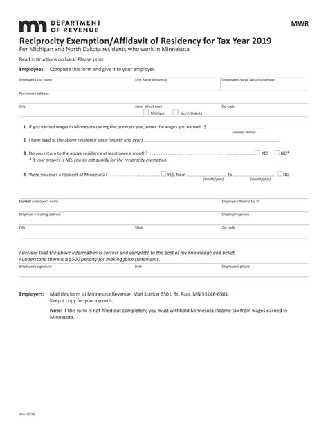 2019 Form Mn Dor Mwr Fill Online Printable Fillable Blank Pdffiller