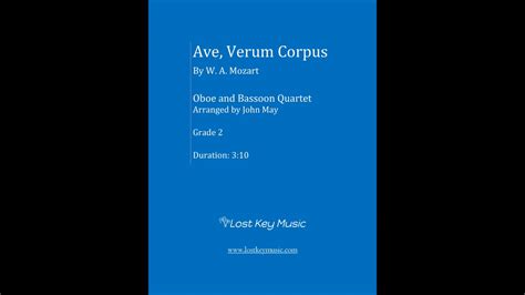 Ave Verum Corpus Oboe And Bassoon Quartet Youtube