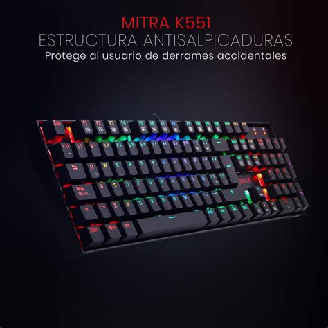 Redragon Mitra K551 Teclado RGB Switch Red Black