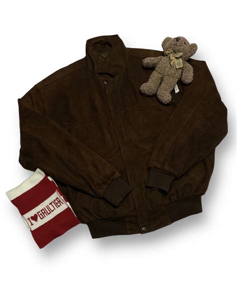 Bomber Jacket × Japanese Brand × Streetwear Vintage Suede Bomber Jacket