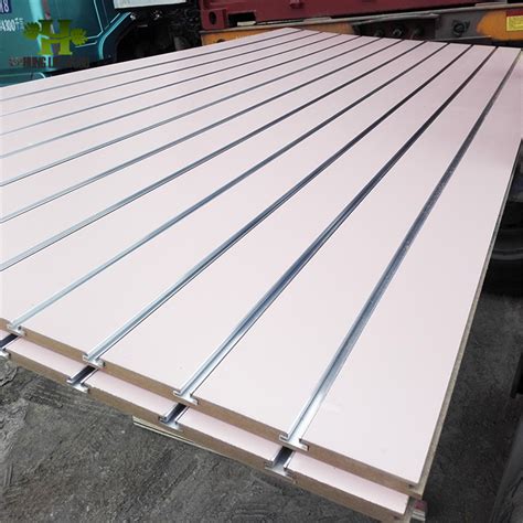 Melamine Laminated Slatwall Slotted Slot Mdf With Aluminium Profiles