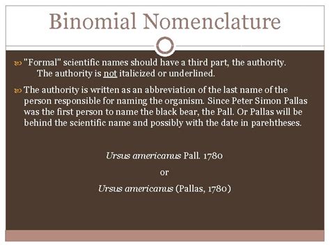 Binomial Nomenclature Cladograms Dichotomous Keys Why Binomial Nomenclature