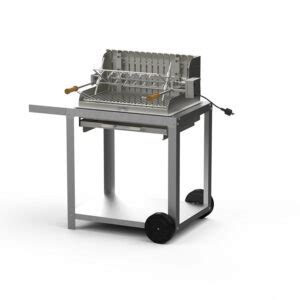 Barbecue Tournebroche Le Marquier Mendy 54x32 Inox Avec Chariot