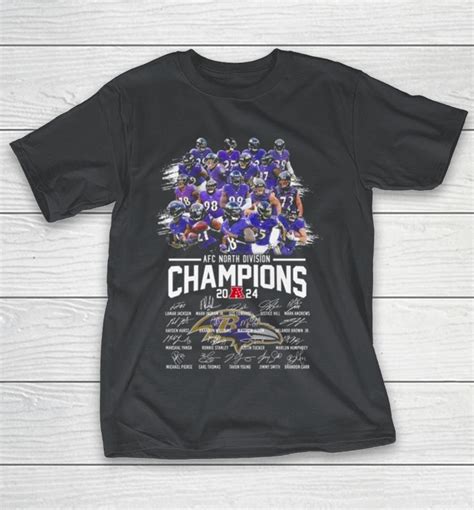 Baltimore Ravens Football 2024 Afc North Division Champions Signatures