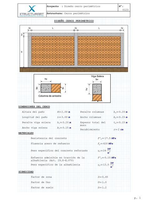 Diseno Cerco Perimetrico Estructura Cerco Perim Trico Dise O